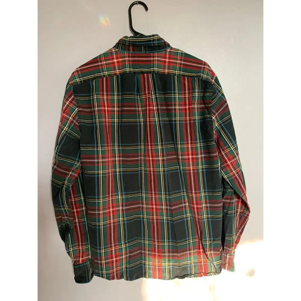 J.Crew 98% organic Secret Wash Shirting stretch button up plaid‎ Men's Large